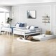 preview thumbnail 2 of 12, Classic Design Full over Full Wooden Bunk Bed with Trundle,Staircase with Storage Shelves,Safety Guardrail