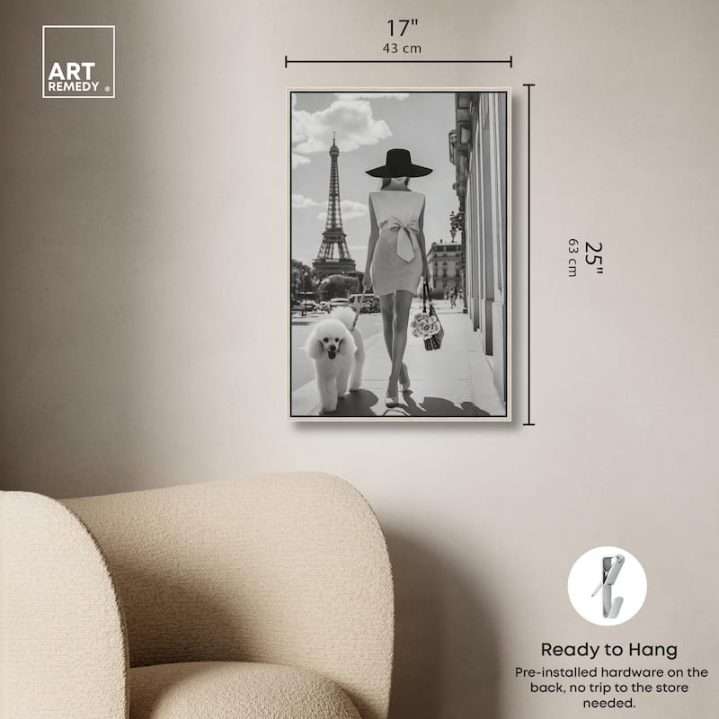 Poodle Paris Canvas by Art Remedy