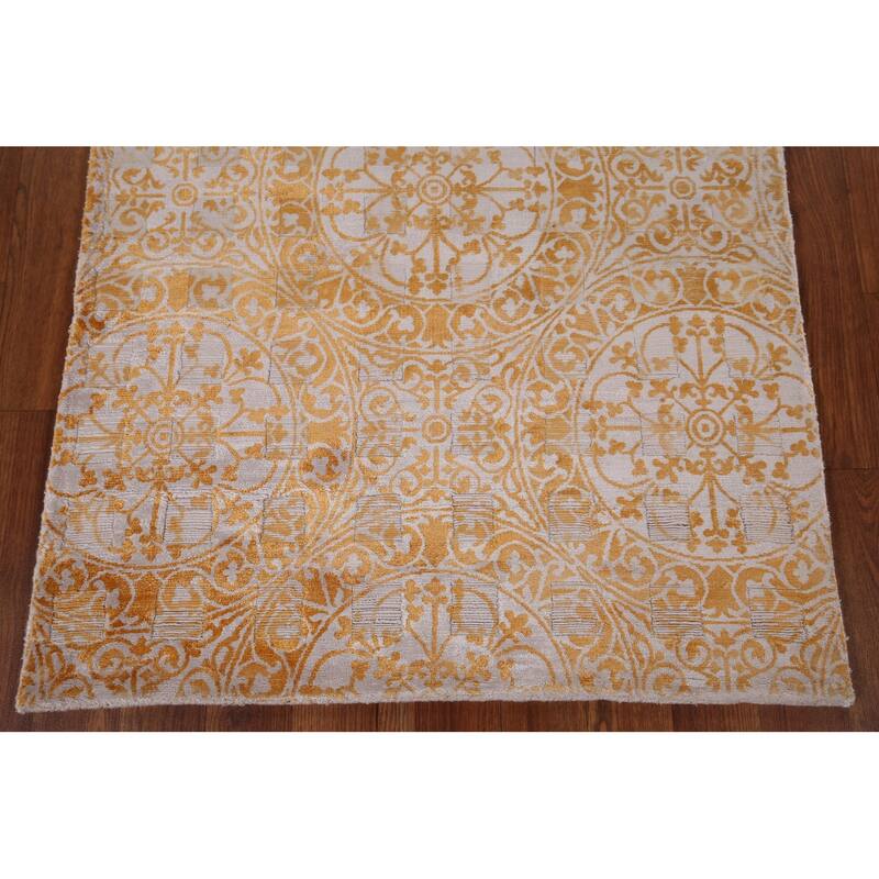 All-Over Abstract Oriental Accent Rug Hand-Knotted Wool Carpet - 2'8" x 5'5"