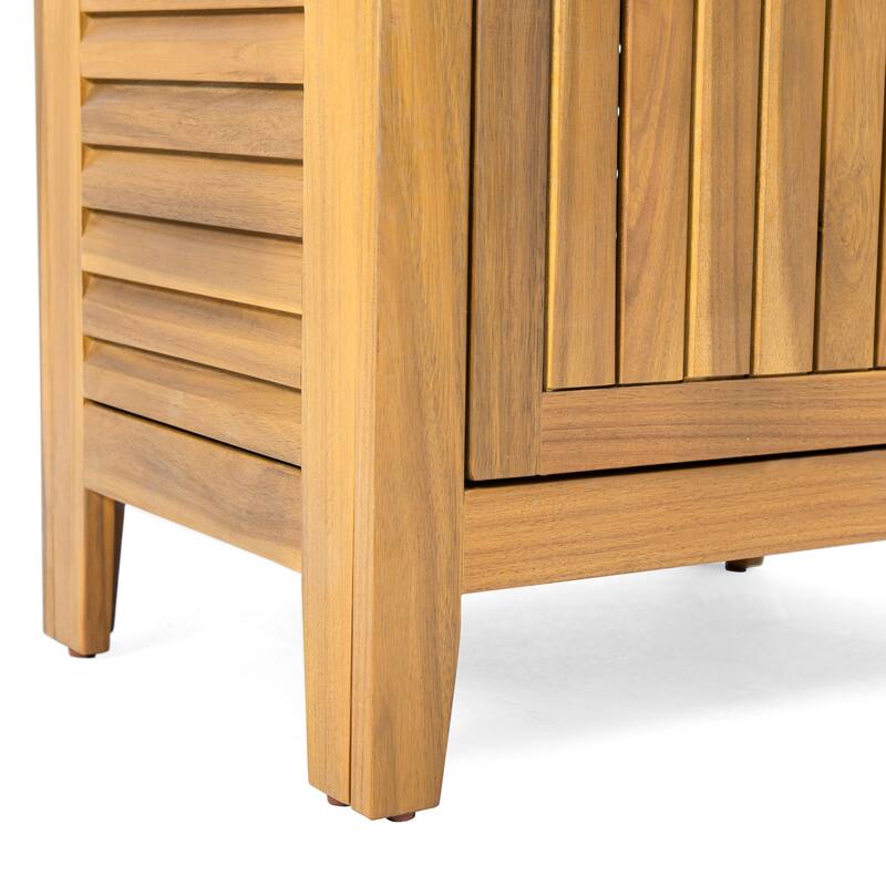 Gribs Acacia Wood Indoor/Outdoor Teak Finish Storage Cabinet by Christopher Knight Home - 61.81" H