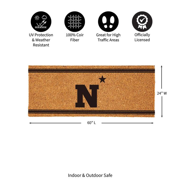 US Naval Academy Monochrome Indoor/Outdoor Coir Door Mat