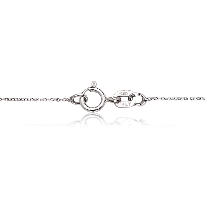 Curata Sterling Silver 18" 5 Heart Ring Charm holder Necklace - 20x42mm