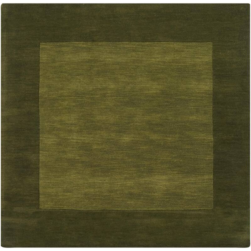 Hand Loomed Odessa Solid Bordered Tone-On-Tone Wool Area Rug