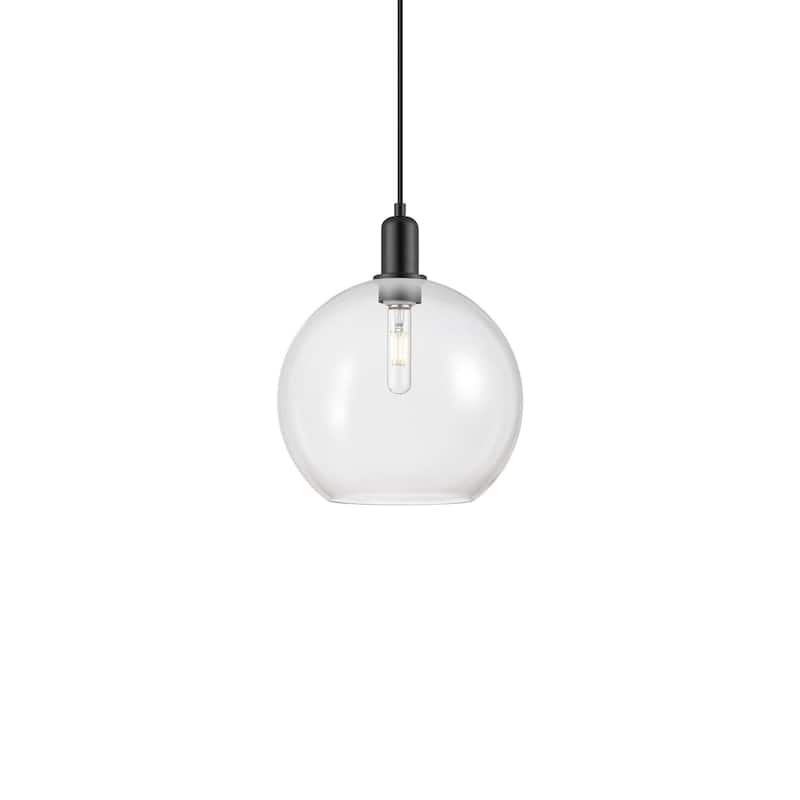 Innovations Lighting 716-1P-15-12 Athens Pendant Athens 12" Wide - Matte Black / Clear