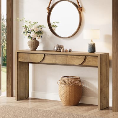 63-Inch Console Table with 2 Drawers