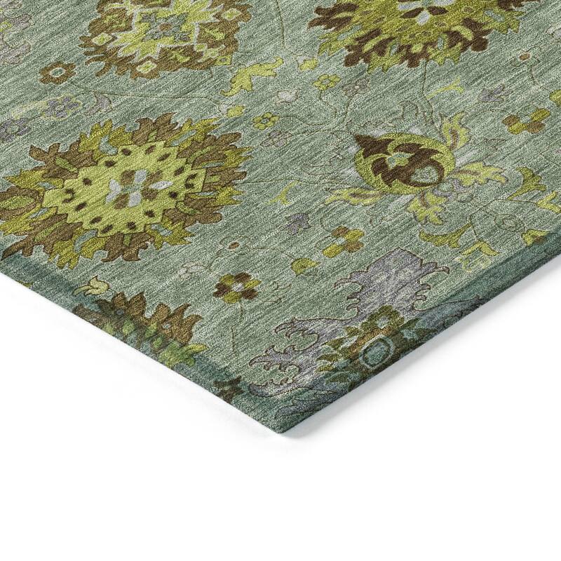 Machine Washable Indoor/ Outdoor Vintage Traditional Chantille Rug