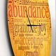 preview thumbnail 3 of 6, Designart 'Abundance Gratitude Joy Heart' Oversized Quote Wall CLock