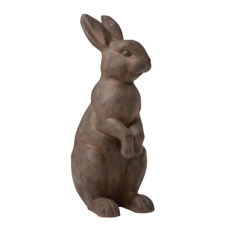 Glitzhome MgO Standing Rabbit Bunny Garden Statue Outdoor Indoor