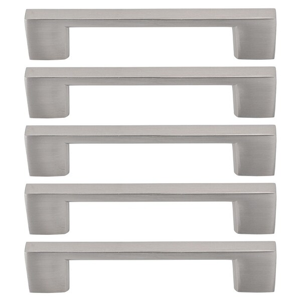 5pcs Cabinet Handles Pull Aluminum Alloy Brushed 3.8" Hole Center for Drawer Furniture Door Cabinet Cupboard Wardrobe Dresser