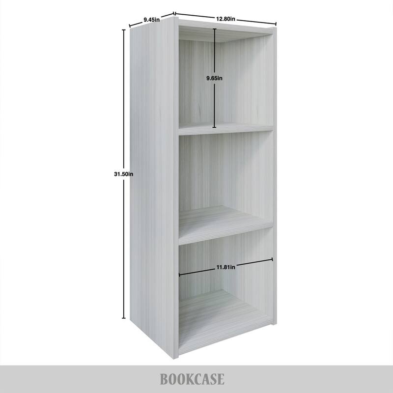 CraftPorch Simple Wooden 3-cube Shelves Bookcase