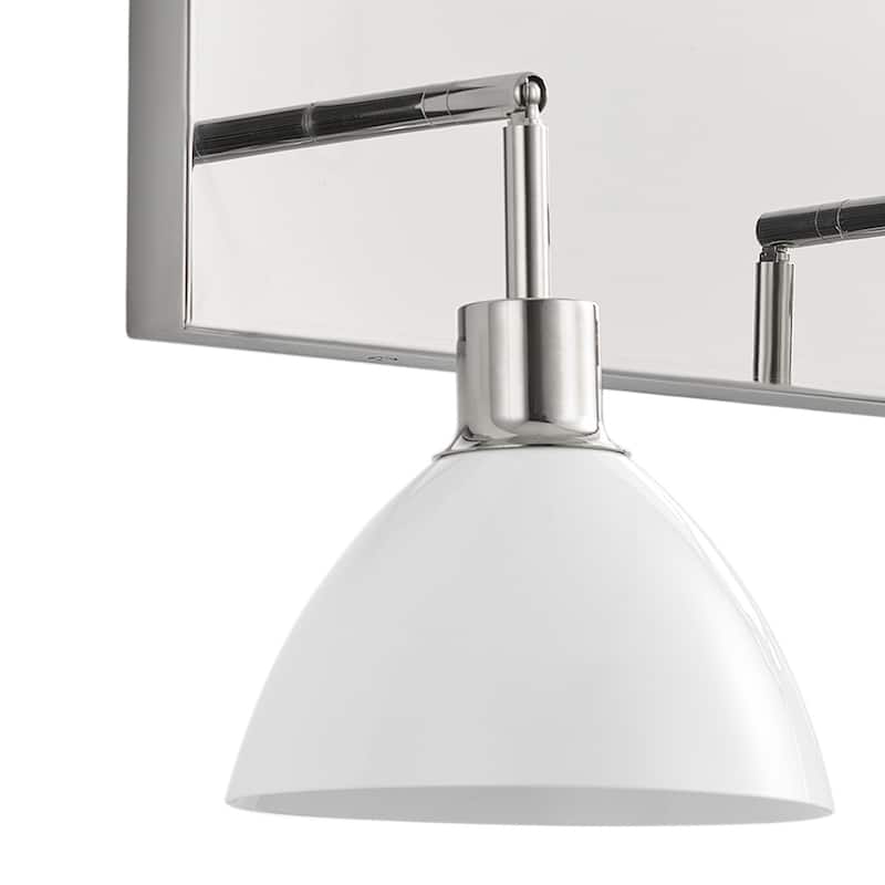 Modern 3-Light Bathroom Vanity Light Over Mirror with White Shades