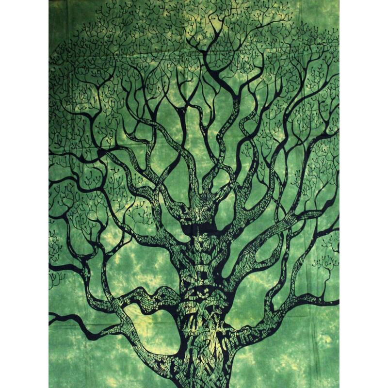 Cotton Celtic Tree of life Tablecloth Rectangle with Fringes