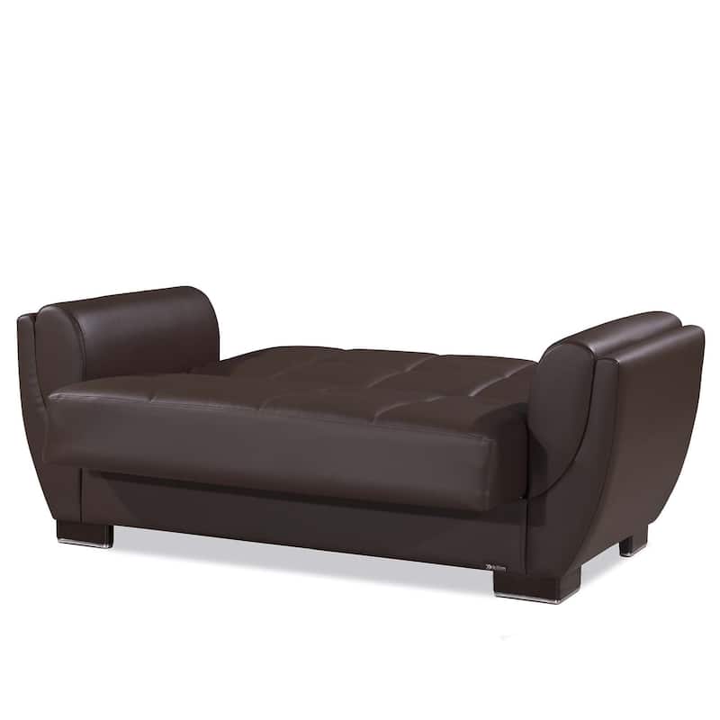 Collection Upholstered Convertible Loveseat With Storage