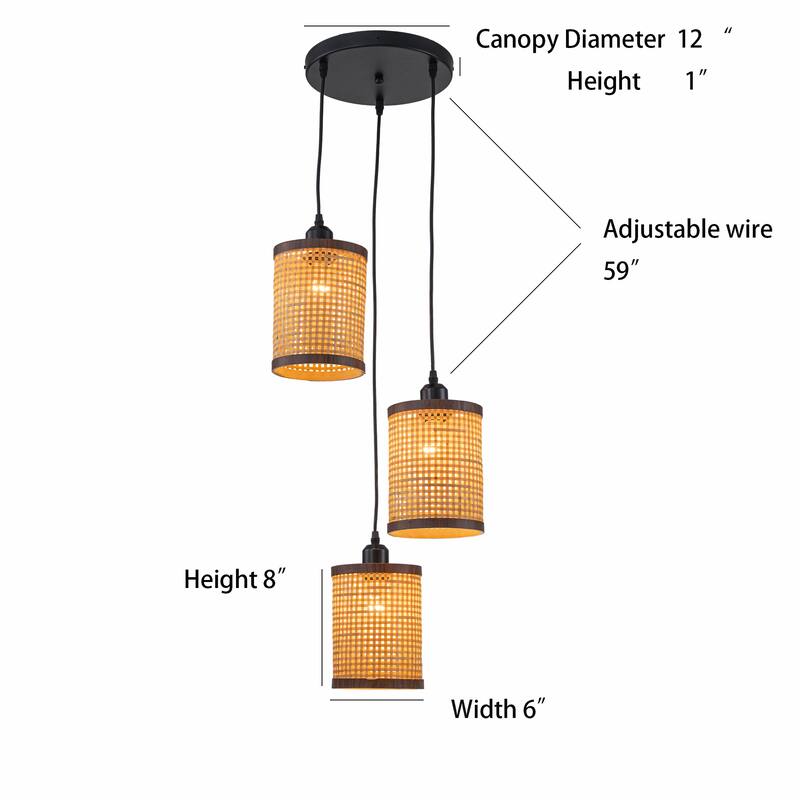 Maris 3-Light Semi Flush Multi Pendant Light - 59 in. Adjustable