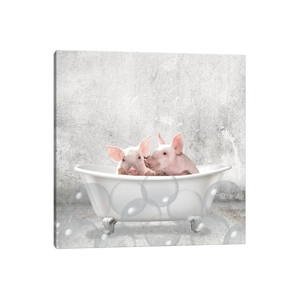 iCanvas "Baby Piglets Bath" by Kimberly Allen Canvas Print