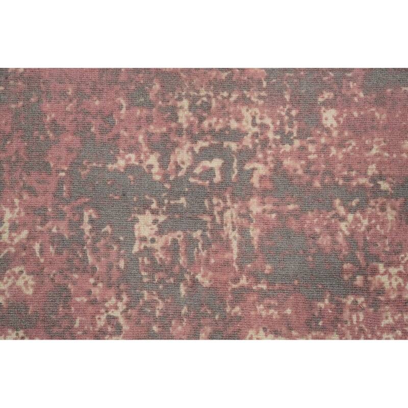 Hand Knotted Oriental Viscose Silk Carpet Modern Pictorial Pink Abstract Area Rug - 7' 9'' X 5' 4''