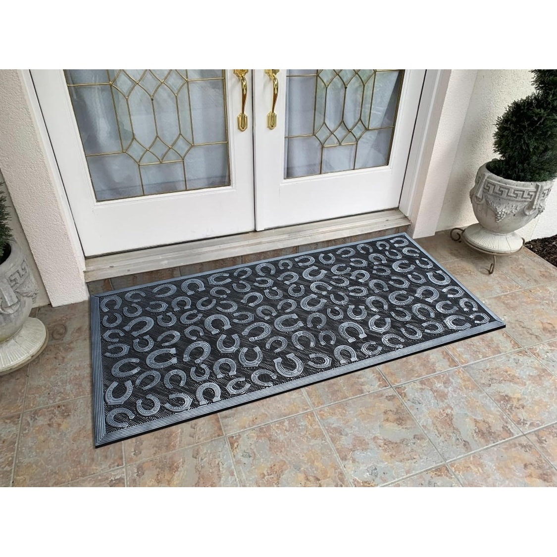 A1hc Rubber Doormat/Oak Tree Design, All Season Large 30x48, Bronze