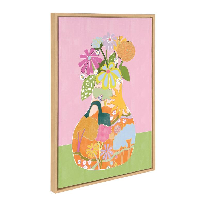 Kate and Laurel Sylvie Miracle Vase Framed Canvas by Alja Horvat