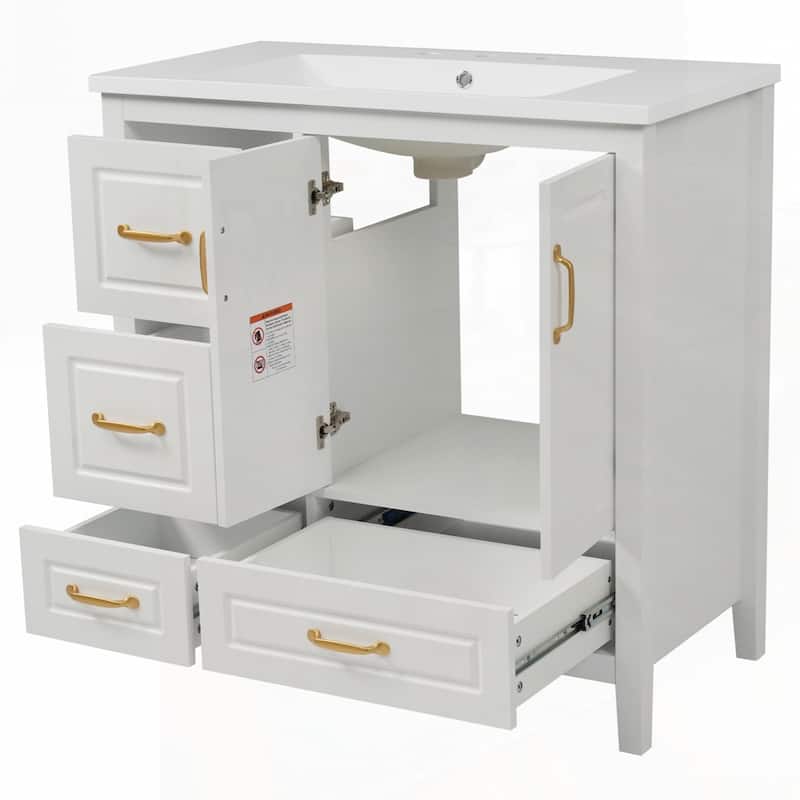 4 Soft-Closing Drawers 36 inch Bathroom Vanity with Sink