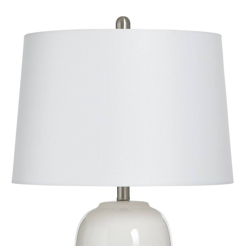 StyleCraft Ceramic Table Lamp - Evian Ivory - Off-White Shade