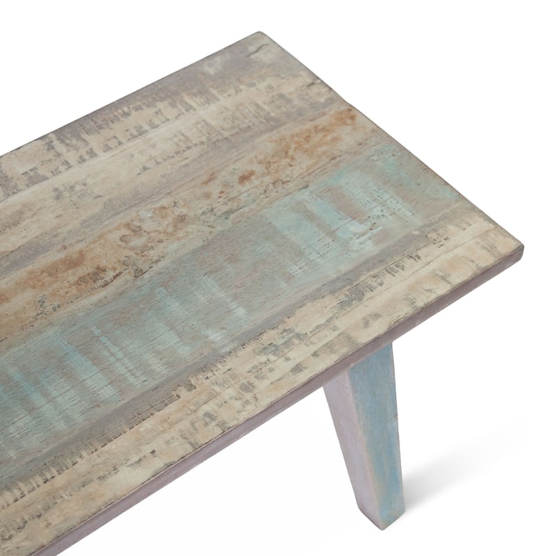 Cordoba Vintage Teal Reclaimed Teak Bench