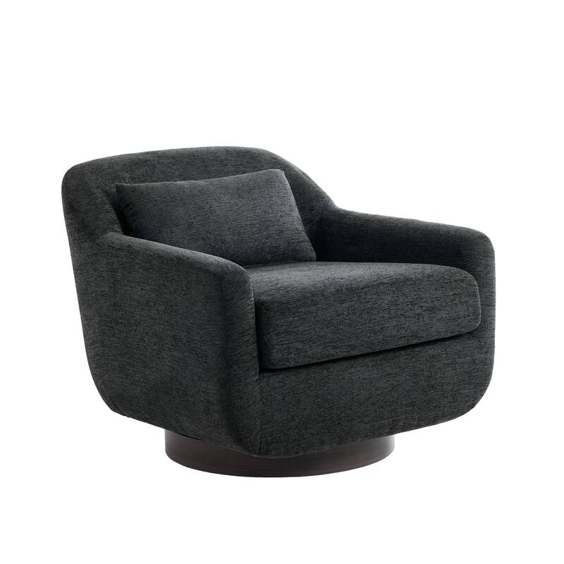 2 Set Modern Chenille Swivel Accent Chairs