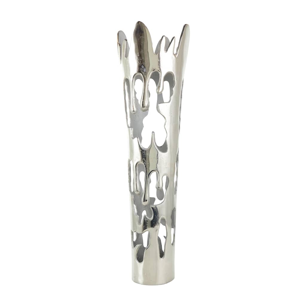 Aluminum Metal Drip Decorative Vase with Melting Designed Body - Silver, Gold or Black - Roche River Decor