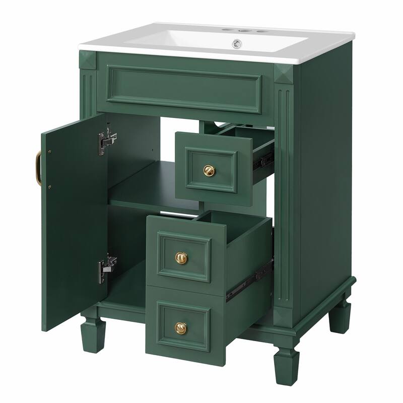 24" Bathroom Vanity with Ceramic Sink