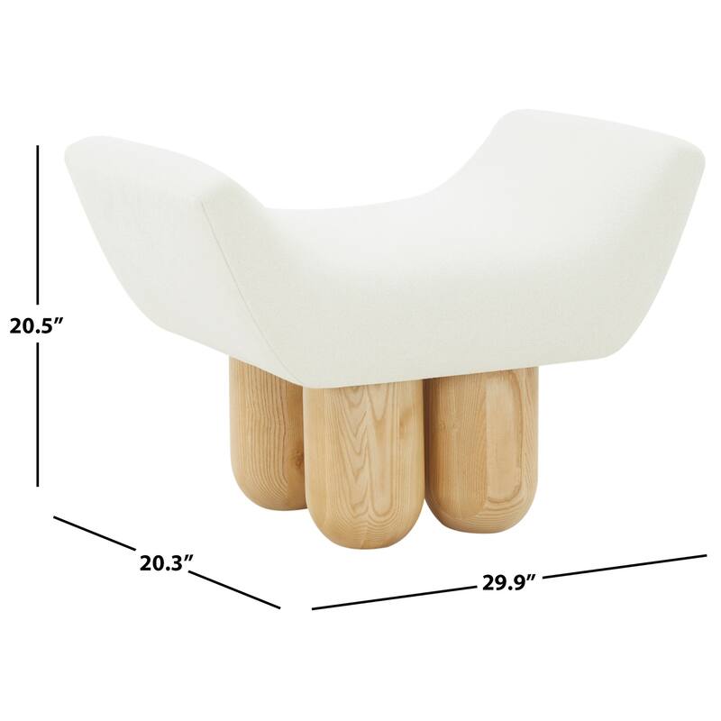 SAFAVIEH Couture Peshah Upholstered Ottoman (Fully Assembled)