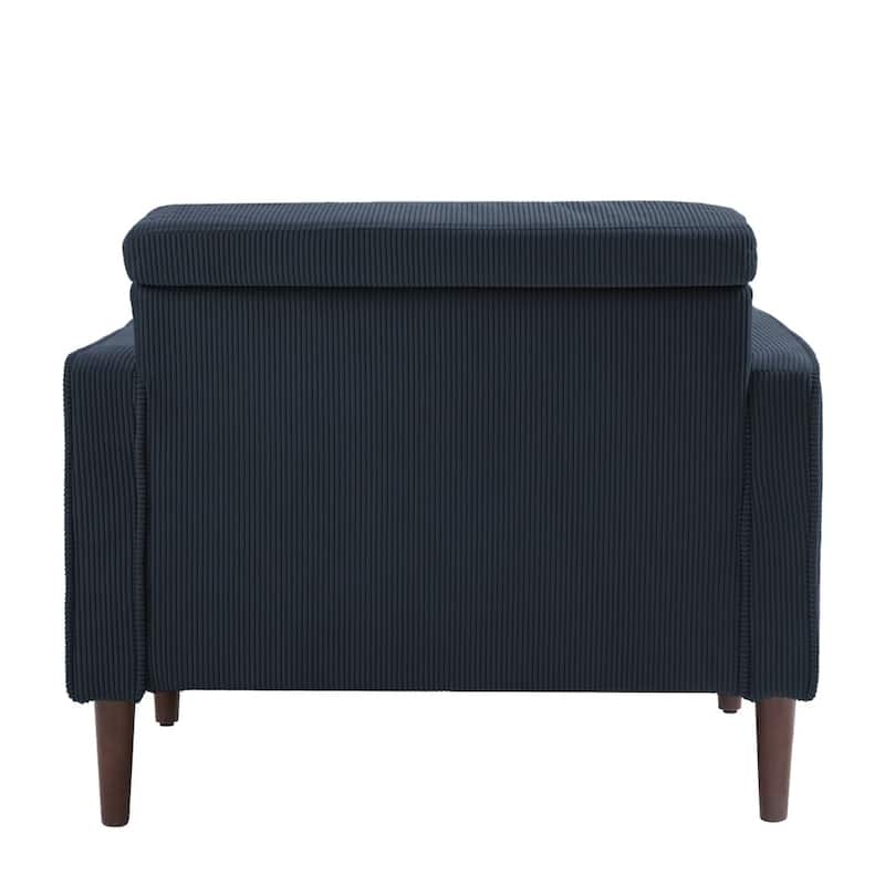 UIXE Upholstered Wide Comfy Accent Club Chair with Wood Leg - 34.6" W x 30.6" D x 28.7" H