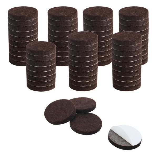 72pcs Furniture Felt Pads Round 1 1/4" Self-stick Non-slip Anti-scratch Pads for Cabinet Chair Feet Leg Protector Brown