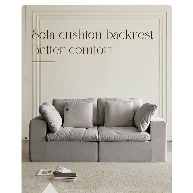 Modular Sectional Sofa, Compressed Sectional Sofa Modern Minimalist Style Corduroy Couch, Sleeper Sofa