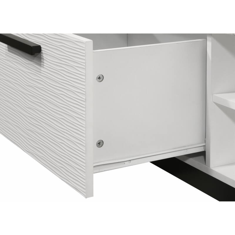 Matilda 47" White Coffee Table with White Faux Marble Top