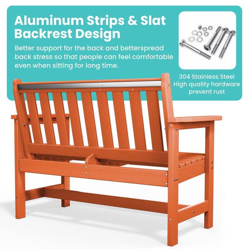Outdoor 2-Person Garden Bench 42.92-in W x 35.83-in H