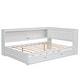 preview thumbnail 23 of 26, Full Size Wood Daybed with Storage Shelves,USB,LED Design,With Twin Size Trundle
