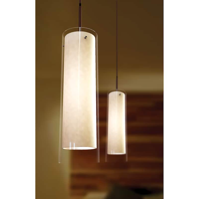 View 1-light Satin Nickel 3000K LED Pendant - 120-277V - White