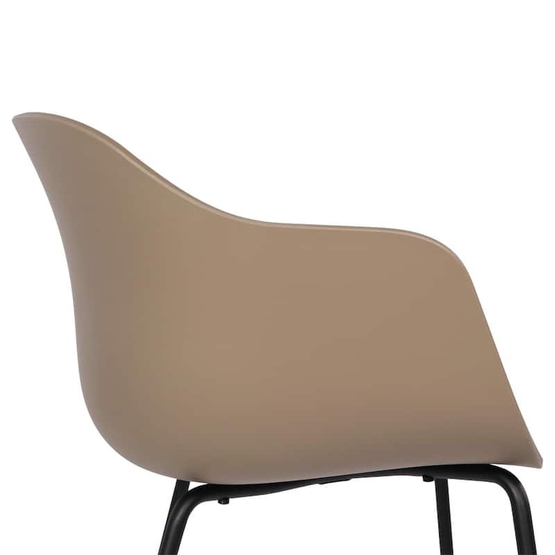 Furnish Theory Curve-K ML Indoor/Outdoor Dining Armchairs Arm Chairs w Polypropylene Shell & Powder-Coated Steel Legs (Set of 2)