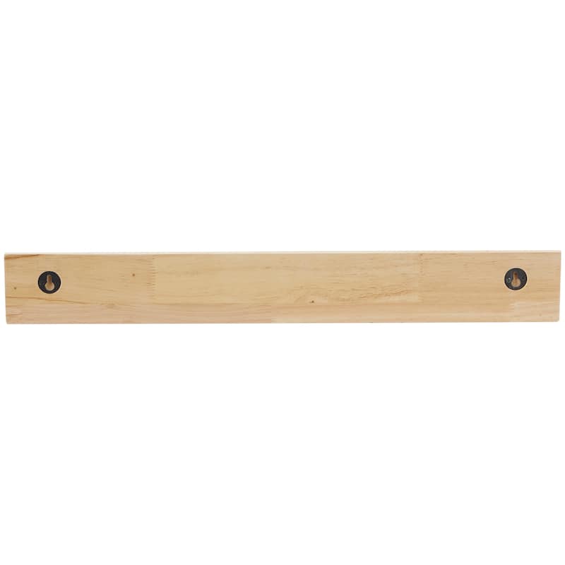 Wood 2 Shelves Wall Shelf with Lip - Set of 2 Light Brown - Roche River Decor - 5"W x 18"L x 4"H