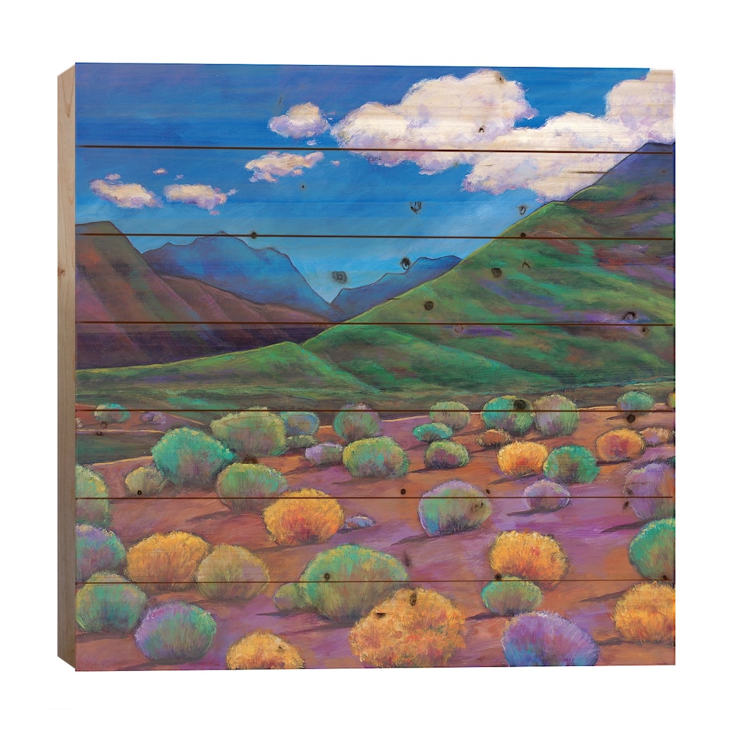 Desert Valley Print On Wood by Johnathan Harris - Multi-Color