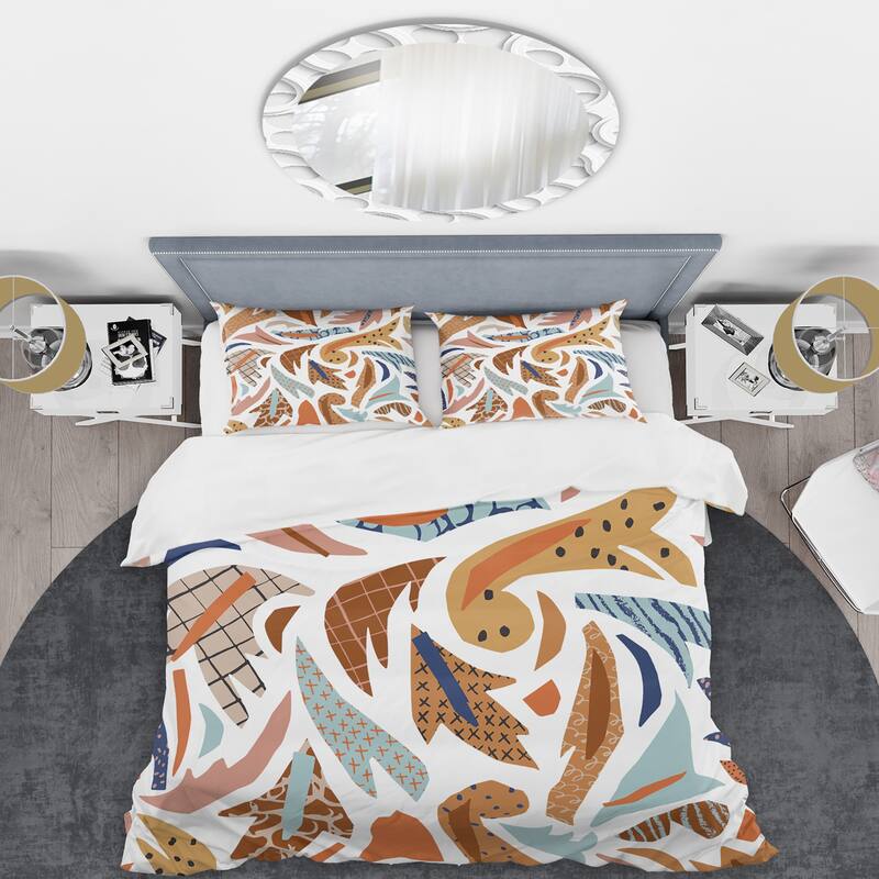 Designart 'Baroque Inspired Stylized Doodles' Bohemian & Eclectic Duvet Cover Set