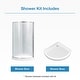 preview thumbnail 3 of 25, OVE Breeze Round Corner Shower Kit with Frosted Glass Sliding Door and Shower Base Pan (Walls not Included)