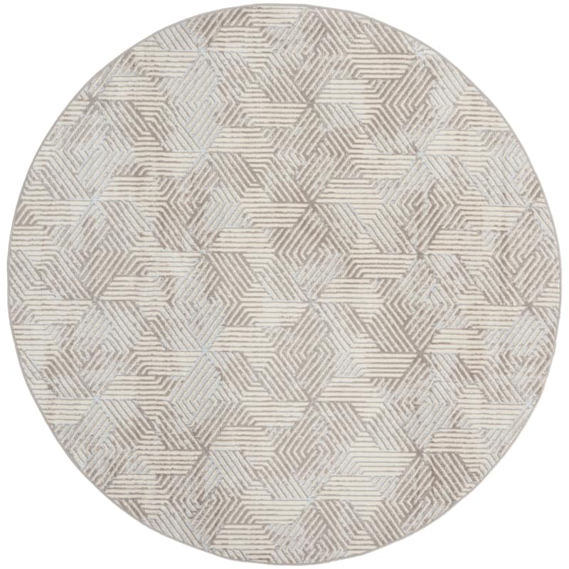 Nourison Grafix Indoor Grey Geometric Area Rug