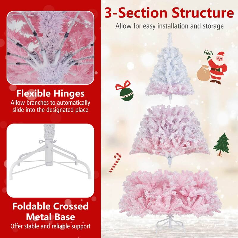 Costway 5/6/7/8 FT Artificial Christmas Tree with 180/250/350/470 Warm - See Details