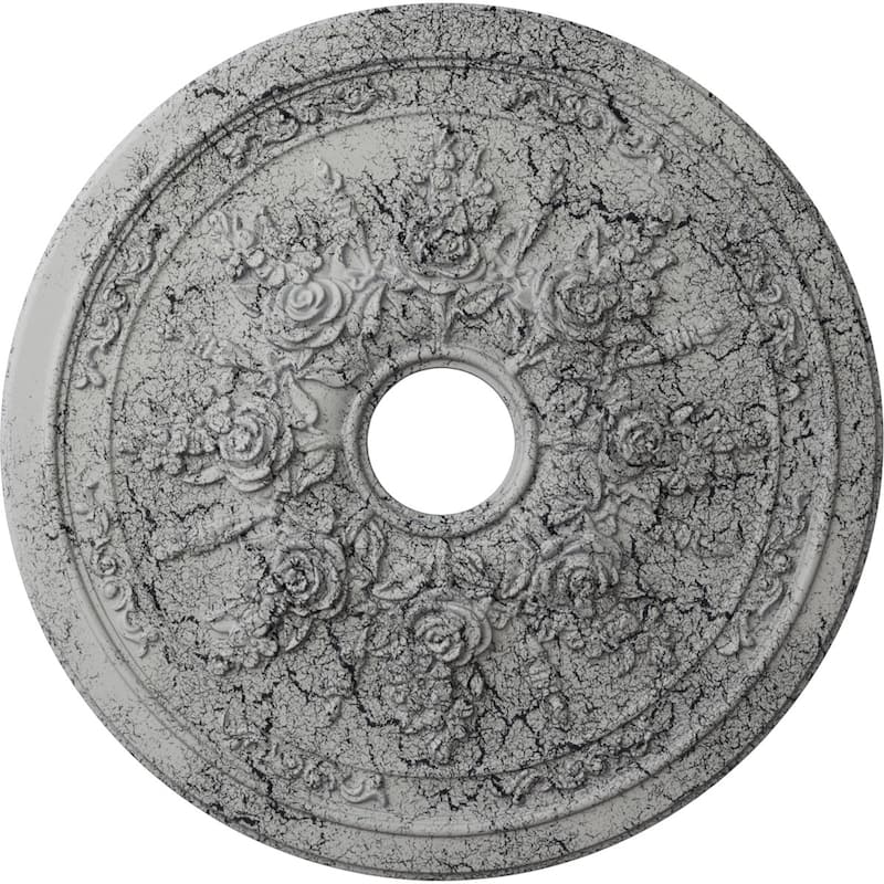 23 5/8"OD x 4"ID x 1 1/2"P Rose and Ribbon Ceiling Medallion