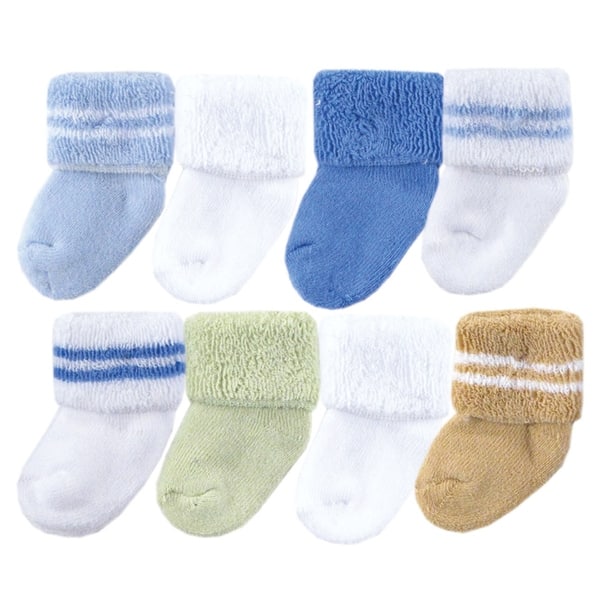 slide 1 of 1, Luvable Friends Baby Boy Newborn and Baby Terry Socks, Blue Green 0-6 Months - Blue Green