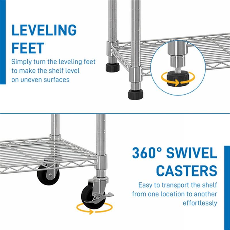 6-Tier Disassembly and Free Assembly NSF-Certified Steel Wire Shelving