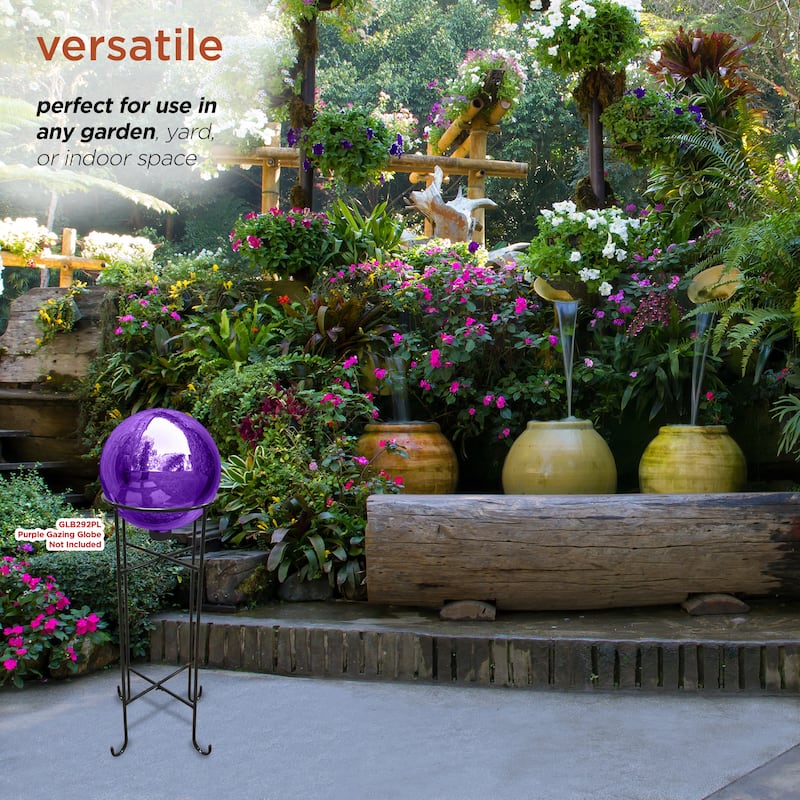 24-inch Black Metal Gazing Globe Stand