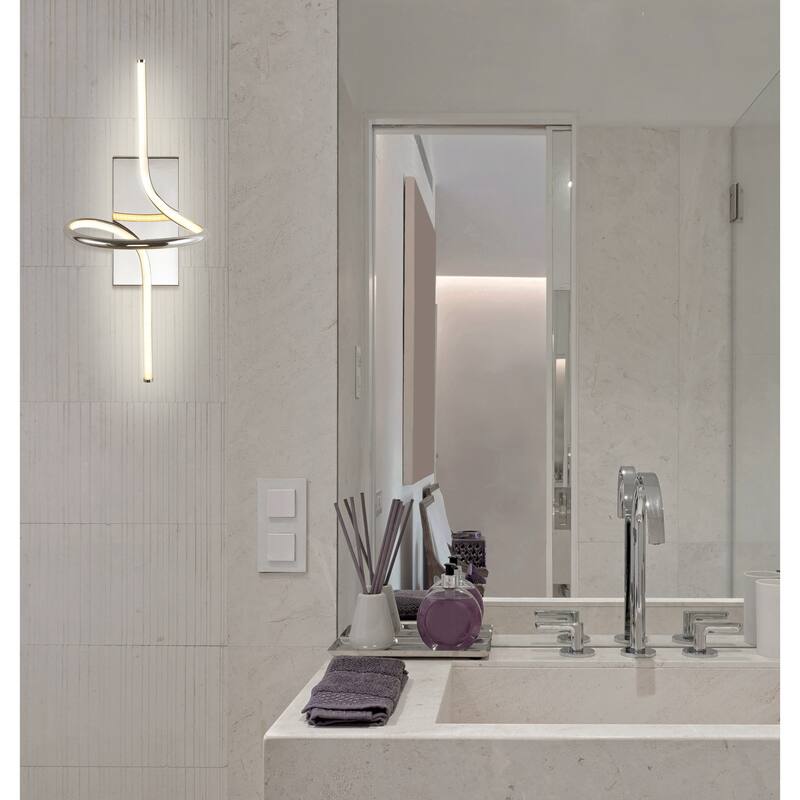 Crucis Minimalist Metal Integrated LED Vanity Light Sconce, by JONATHAN Y
