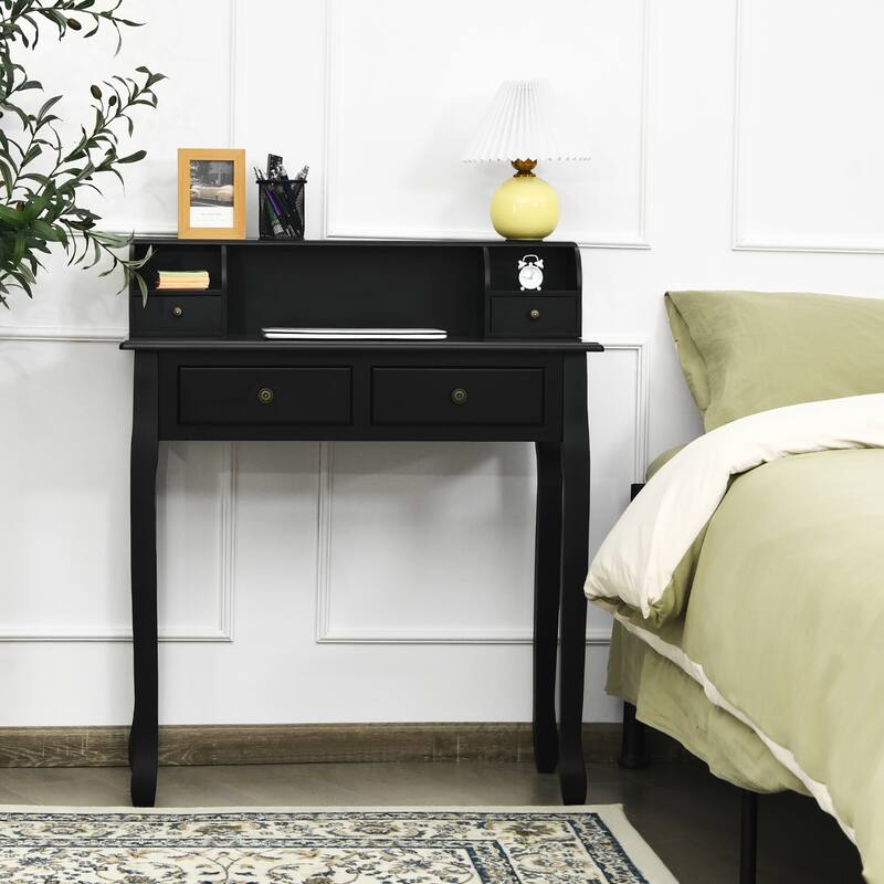 Costway Writing Desk Mission White Home Office Computer Desk 4 Drawer