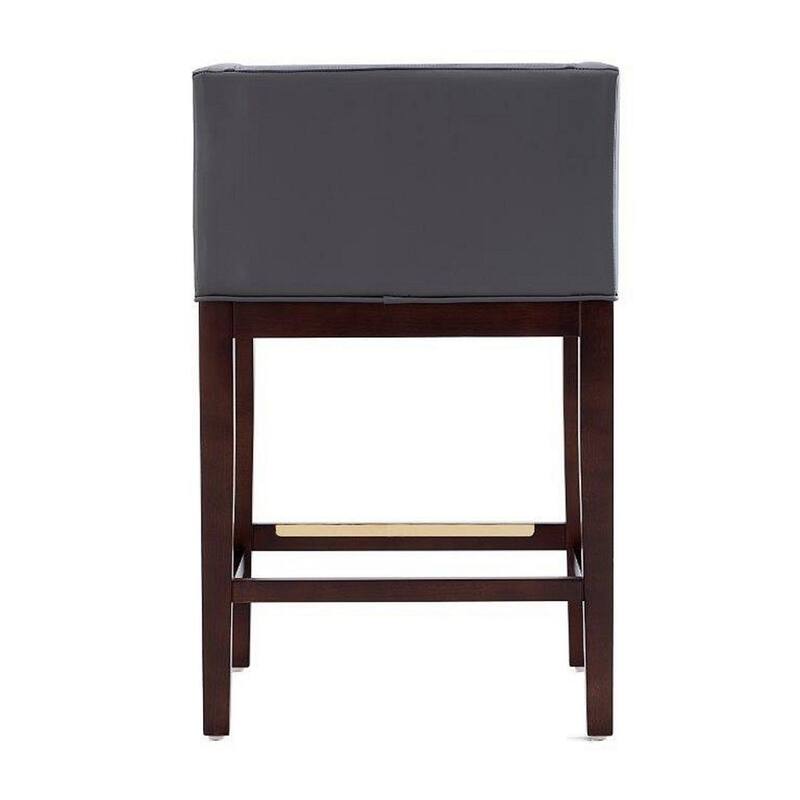 Manhattan Comfort Kingsley Dark Walnut Wood Counter Height Bar Stool